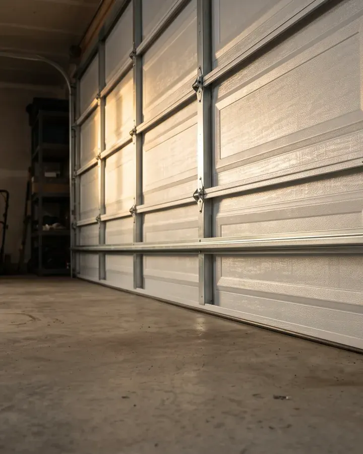 A garage door reset on its track with new rollers